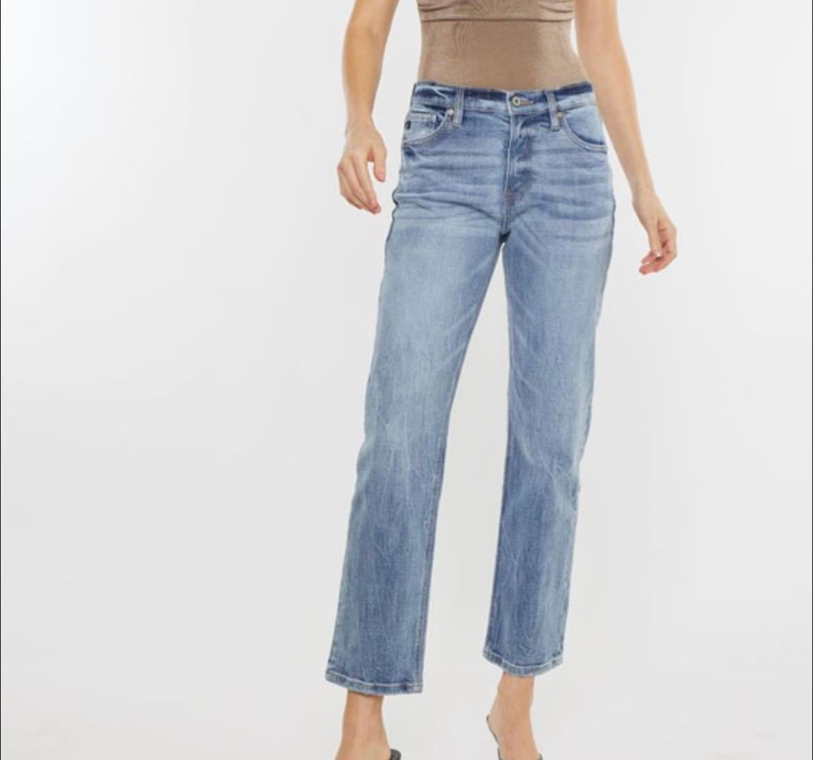 Kan Can High Rise Slim Straight Jeans Medium