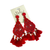 Red Boho Wood Tassel Earrings
