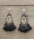 Black bling tassel earrings