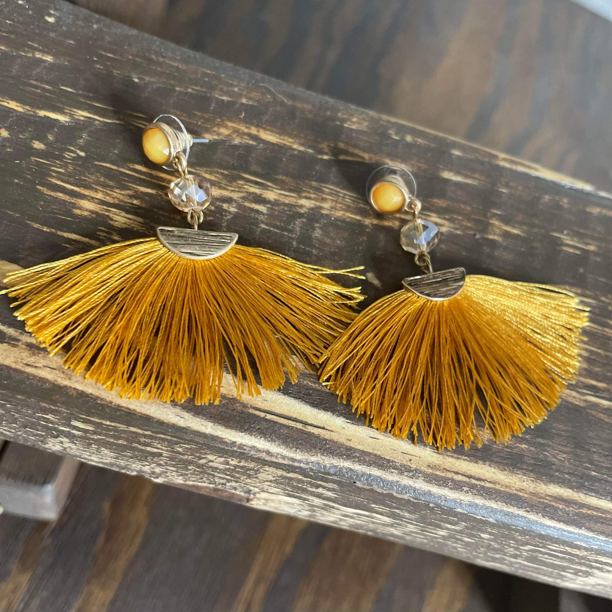 Mustard Chic Tassel Earrings