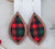 Christmas Plaid & Wood Earrings