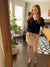 PLUS/REG Ava Latte Linen Fray Hem Skirt
