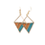 Turquoise Wood Triangle Earrings