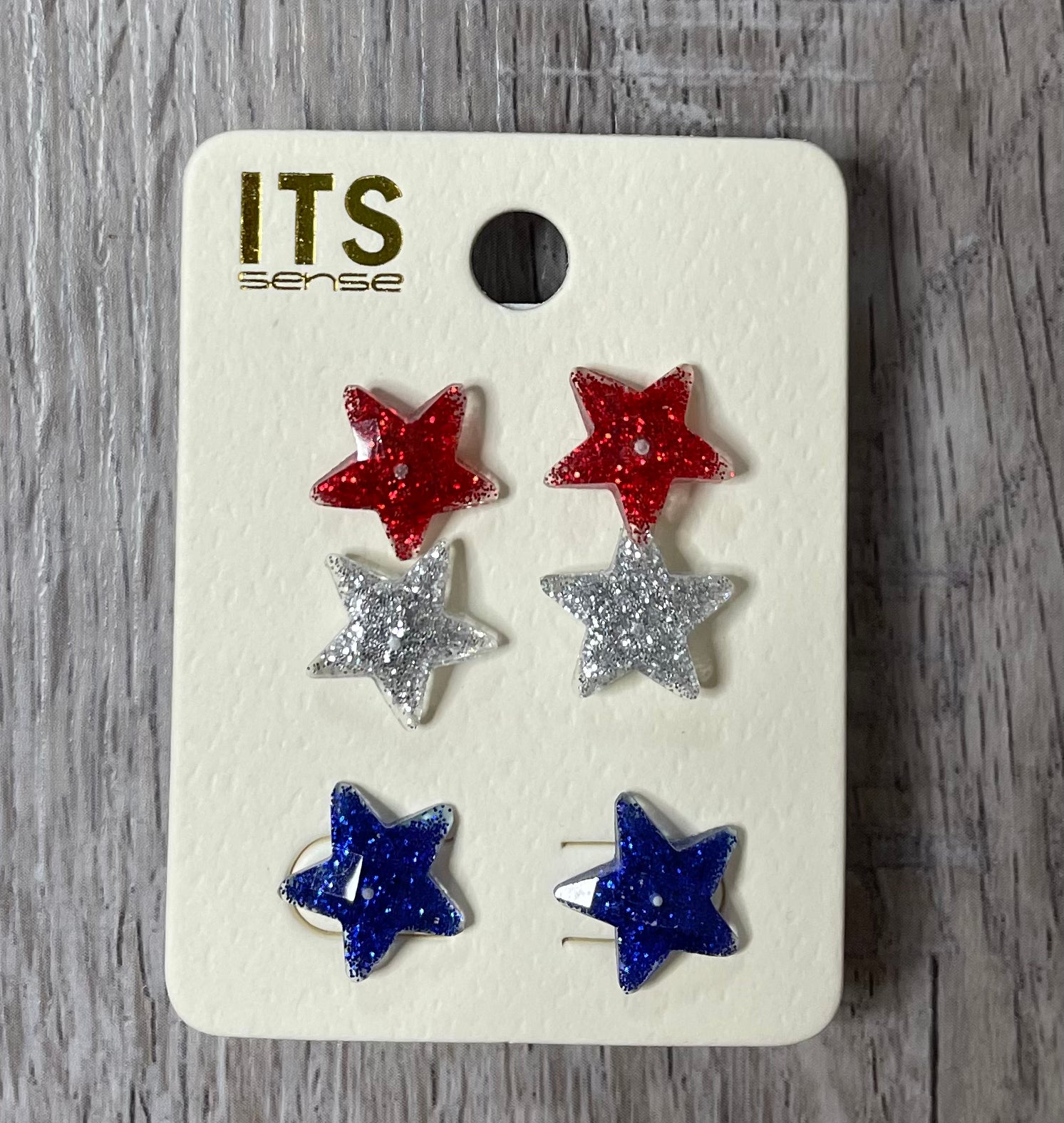 Red White & Blue Star Earrings Set